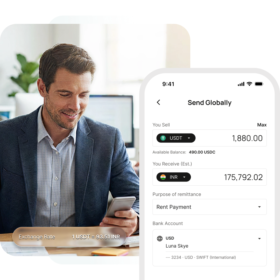 Send Globally on DPT — USDT converted to USD, settled to a SWIFT bank account